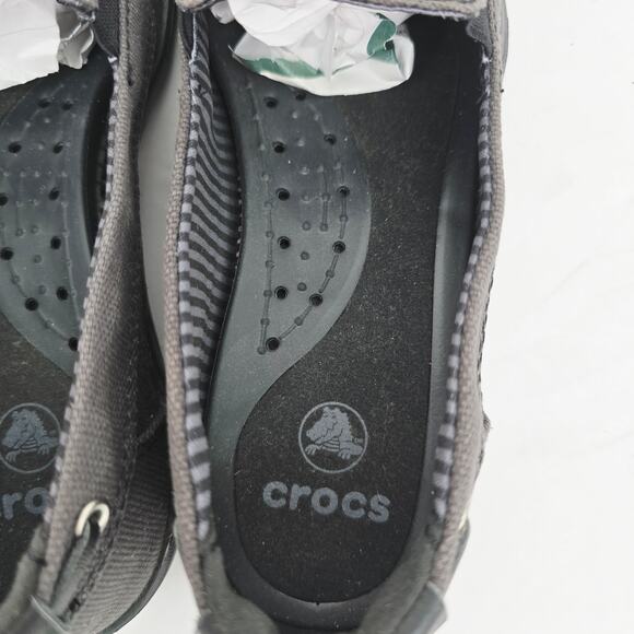 Crocs Walu Women's Slip On Loafers Canvas Gray 7 - Picture 5 of 8